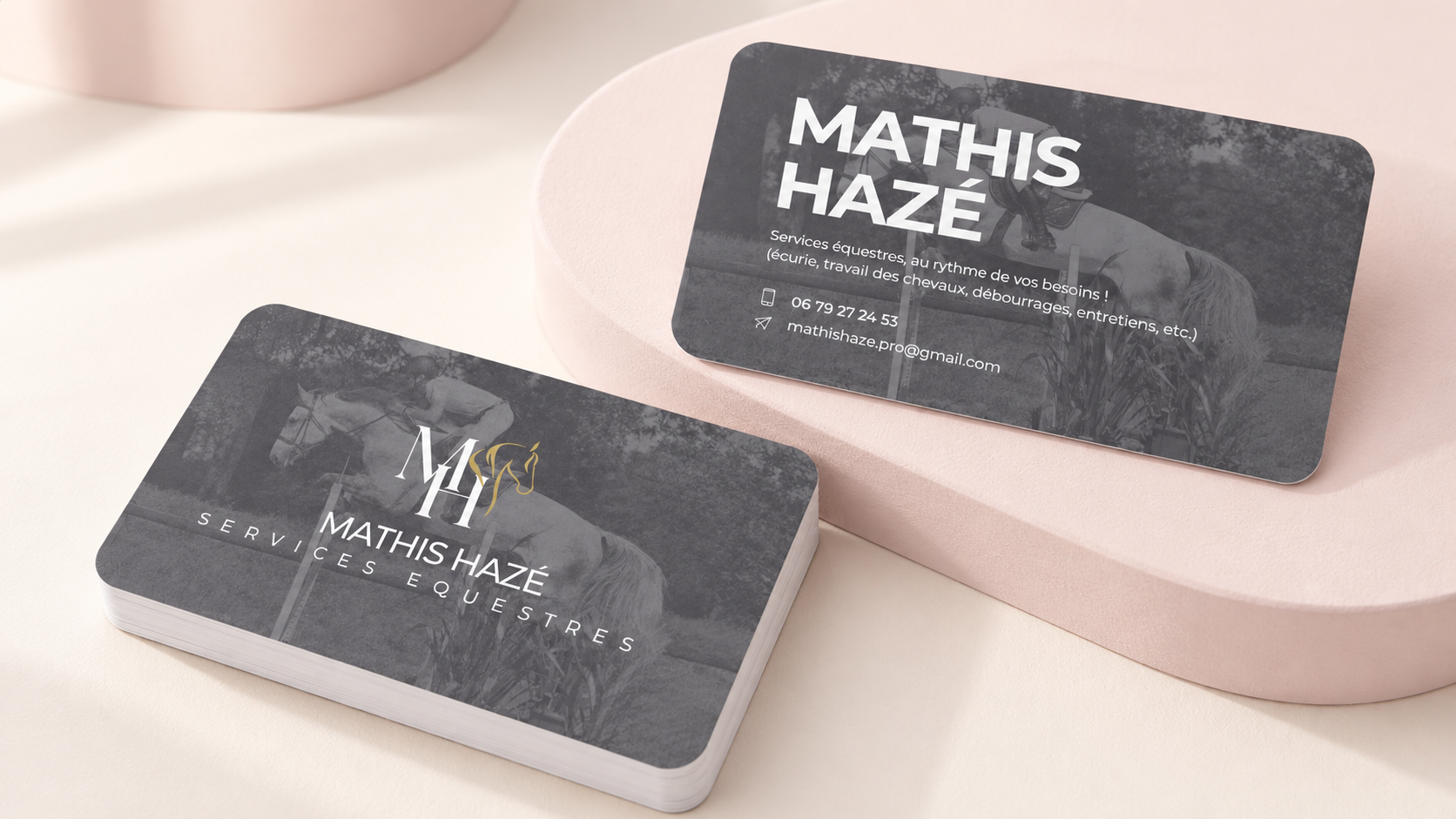 Cartes de visite MH Services Equestres, Mathis Hazé